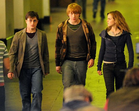 Daniel Radcliffe, Rupert Grin y Emma Watson