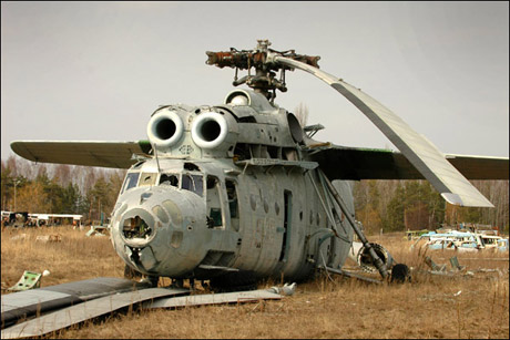 Helicoptero derrumbado por el accidente de chernobyl
