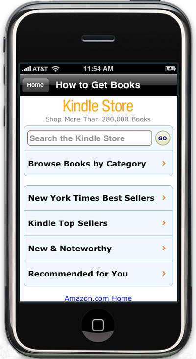 e-books de Amazon a través del iPhone