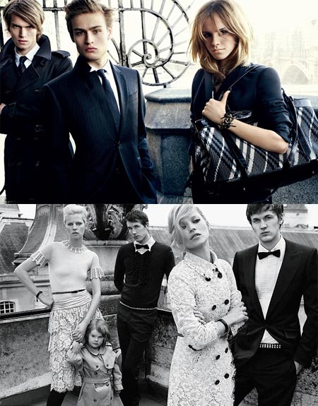 Emma Watson y Kate Moss en campañas publicitarias de Burberry