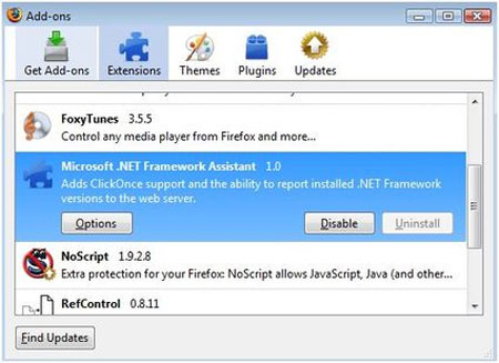 Extension de Firefox en Microsoft
