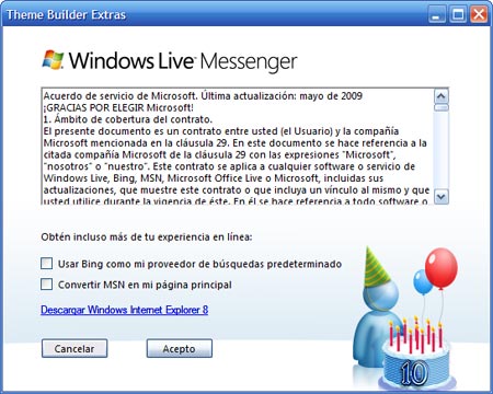 Un nuevo pack por el décimo aniversario de MSN Messenger
