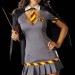 Mujer guapa luciendo un disfraz sexy de Hermione Granger