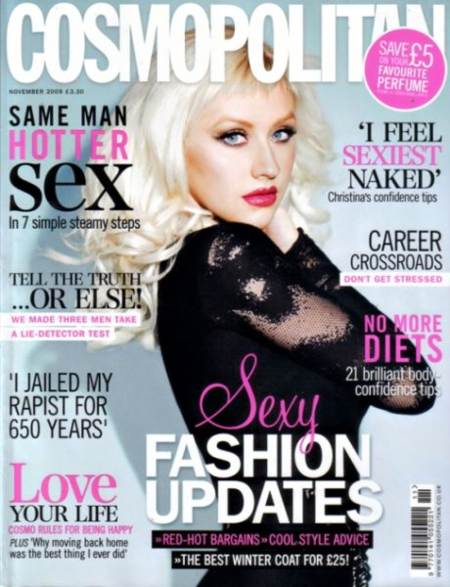 Christina Aguilera sensual en la portada de Cosmopolitan UK