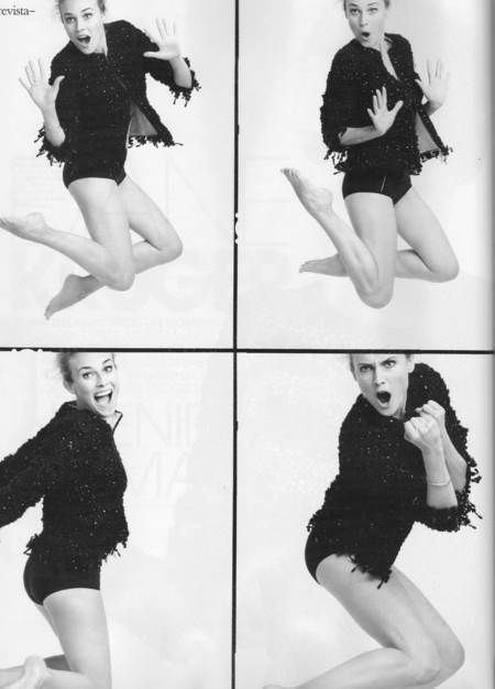 Diane Kruger haciendo varias poses y muecas en una serie de imagenes