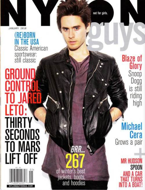 Jared Leto con un look fashion en la portada de Nylon Guys