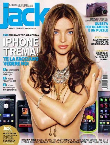 Miranda Kerr en la portada de la revista Jack en su edición enero 2010