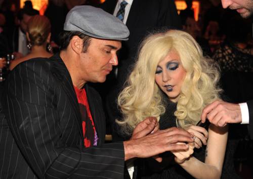 Lady GaGa y David LaChapelle en un evento