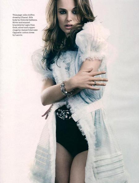 Natalie Portman posando muy fashion para la revista ELLE