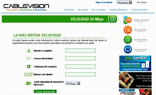 Internet de cablevision de Monterrey