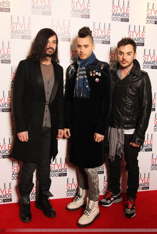 Shannon Leto, Jared Leto y Tomo Milicevic en los ELLE Style Awards