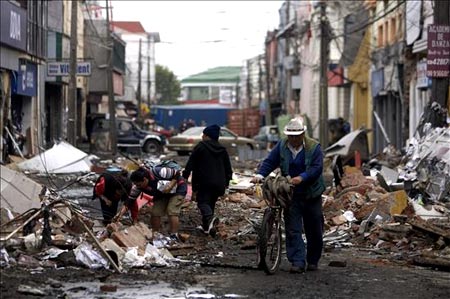 Escombros en Chile despues del terremoto