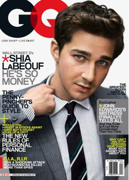 Shia LaBeouf en la portada de la revista GQ