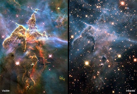 Fotografia inflaroja de la nebula Carina