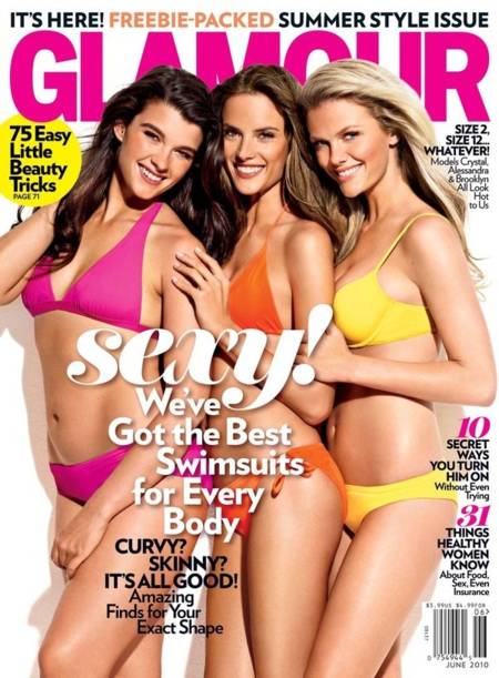 Brooklyn Decker, Alessandra Ambrosio y Crystal Renn en la portada de Glamour