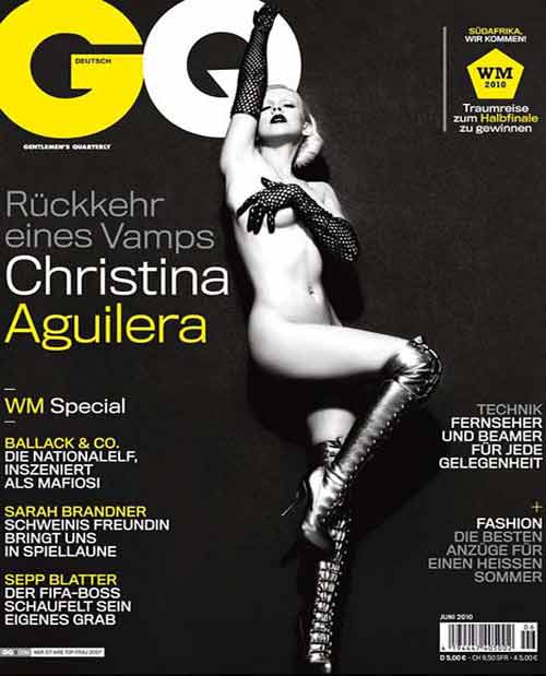 Portada de la revista GQ alemana con Christina Aguilera