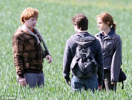Filmacion de Harry Potter 7 Actores de "Harry Potter" filmando una de las ultimas escenas