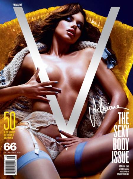 Adriana Lima topless en la portada de V Magazine #66