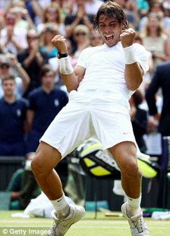 Rafael Nadal celebrando su victoria