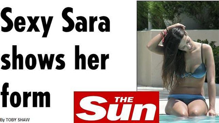 Sara Carbonero captada por el periodico The Sun