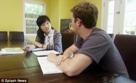mark zuckerberg con su maestra de chino