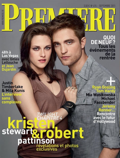 Kristen Stewart y Robert Pattinson en la porta de Premiere Francia