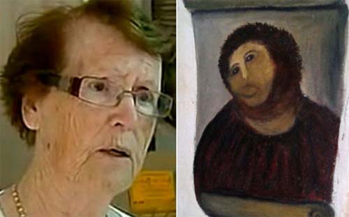 Anciana española arruina pintura de Ecce Homo