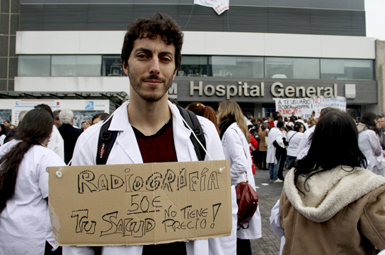 Protestas contra la privatización de la sanidad en España