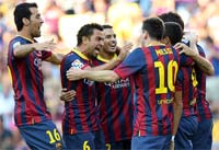 Equipo Barcelona vs Levante, cuartos de la gran final