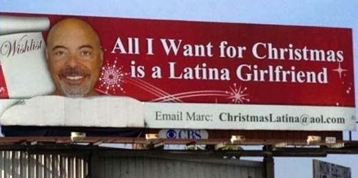 Anuncio de Marc Paskin pidiendo una novia latina para Navidad y dejando un correo electrónico